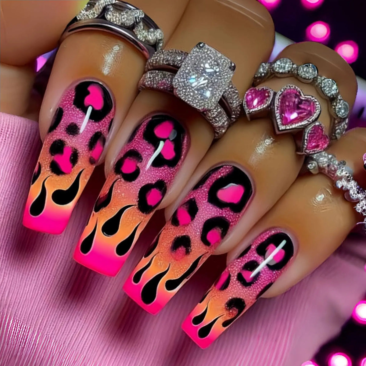Y2K Colorful Print Press On Nails