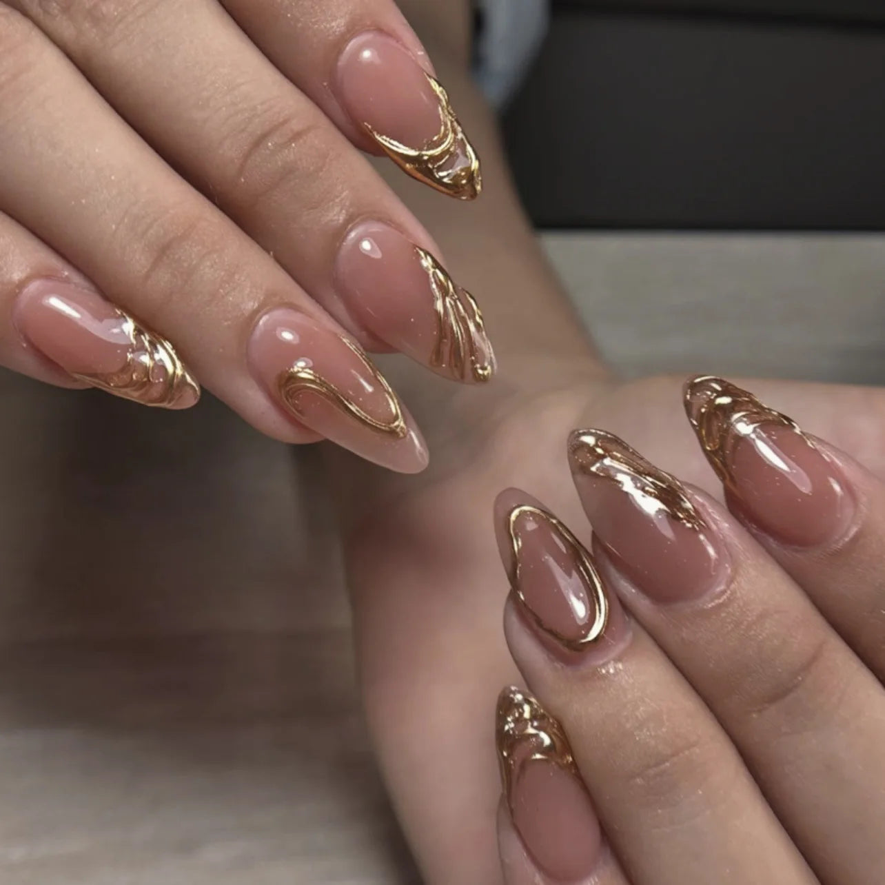24Pcs Almond Press on Nails