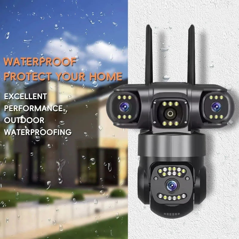 12MP WiFi IP Camera Outdoor Three Lens AI Tracking