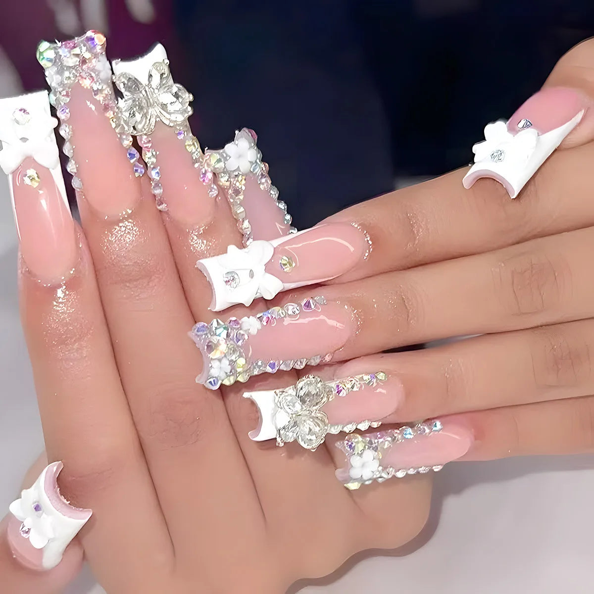 24pcs Long Ballet Press On Nails