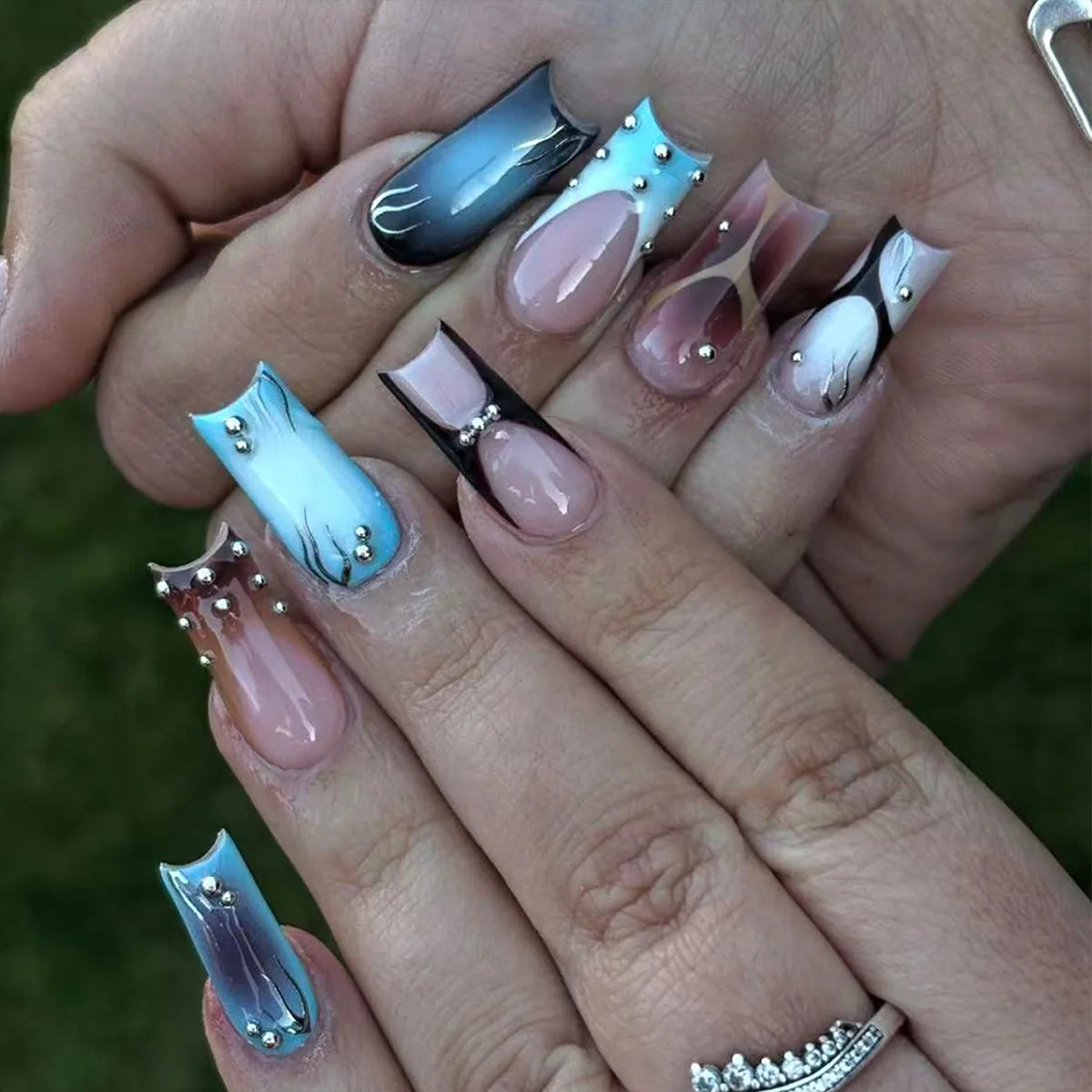 24PCS Medium Square Press on Nails