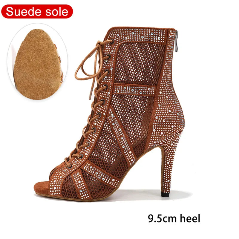 SWDZM Women Shiny Latin Jazz Dance Shoes