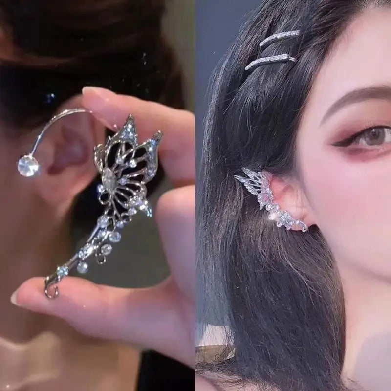 Elf Butterfly Ear Cuff Clip Earrings