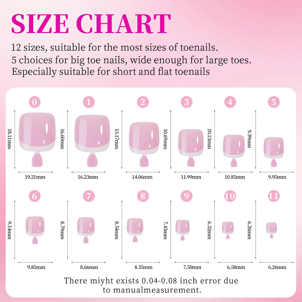 96pcs/Box French/Cat Eye Toe Press On Nails
