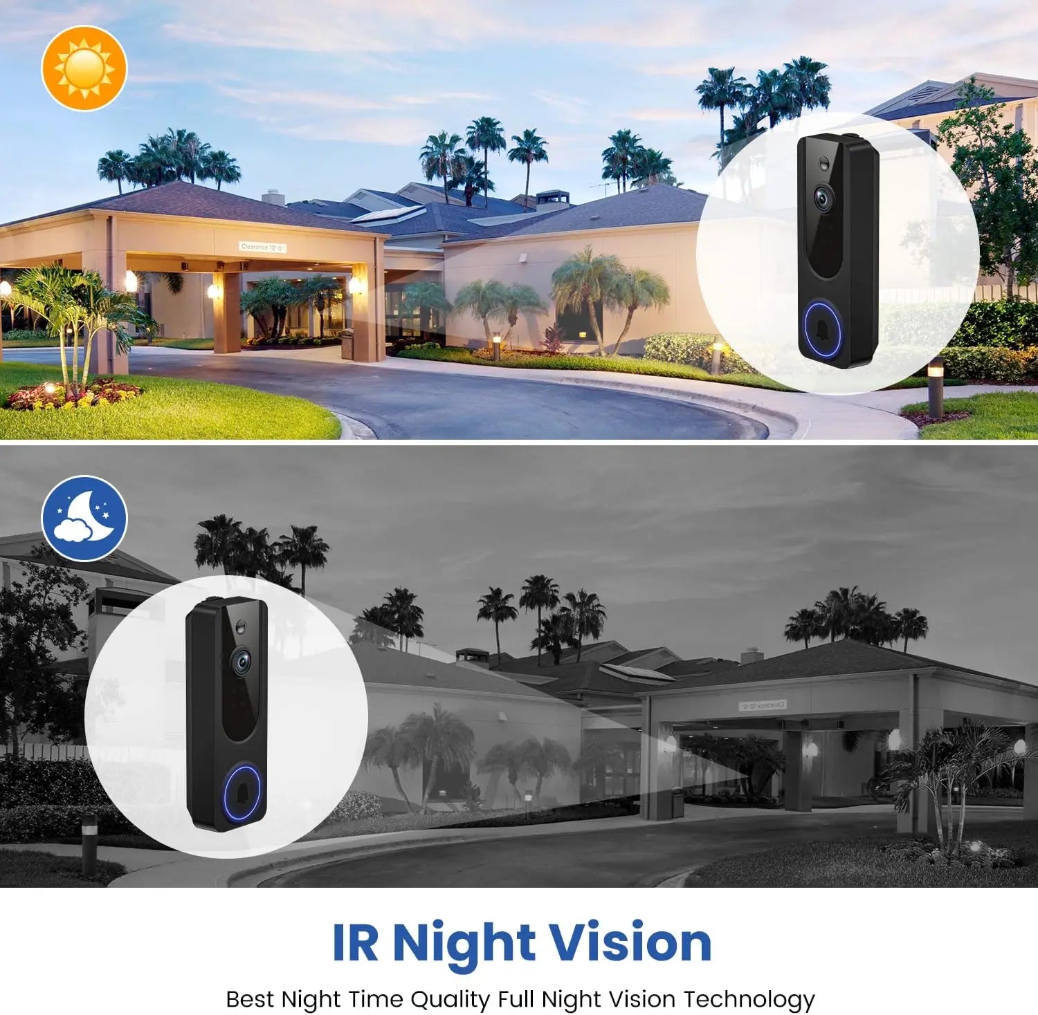 Wireless Video Doorbell with AI Detection