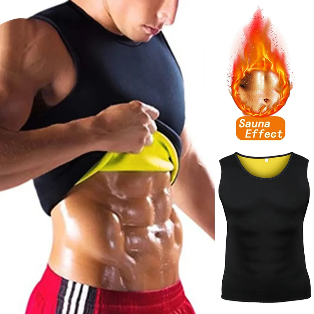 Men Training T-shirts Sauna Effect Sports Vest Exercise