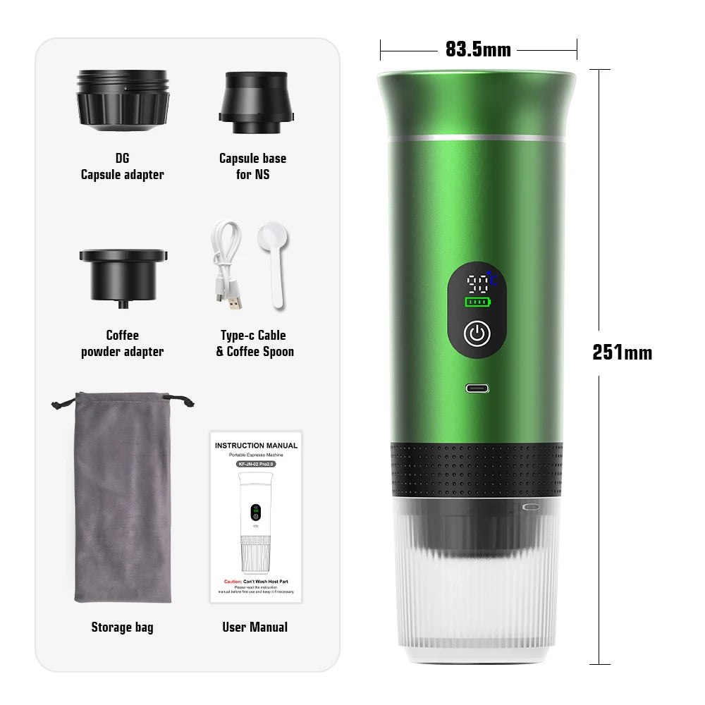 DENOKIN Portable Espresso Coffee Machine With Digital Display