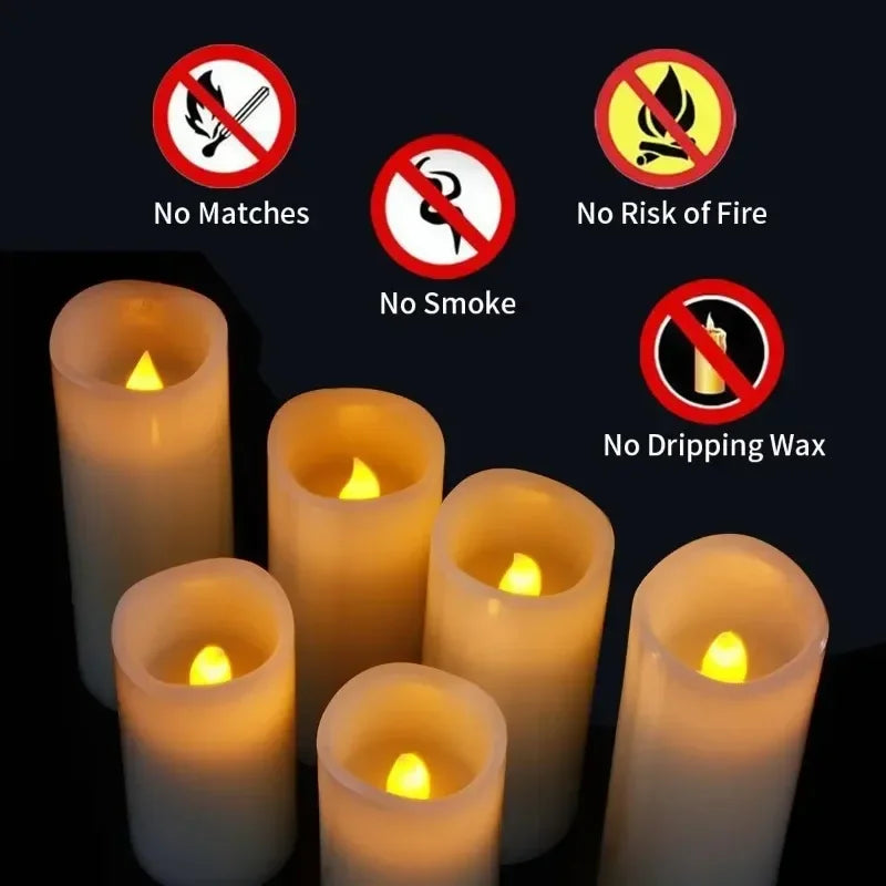 3Pcs/set Remote Control Moving Wick LED Candles Light