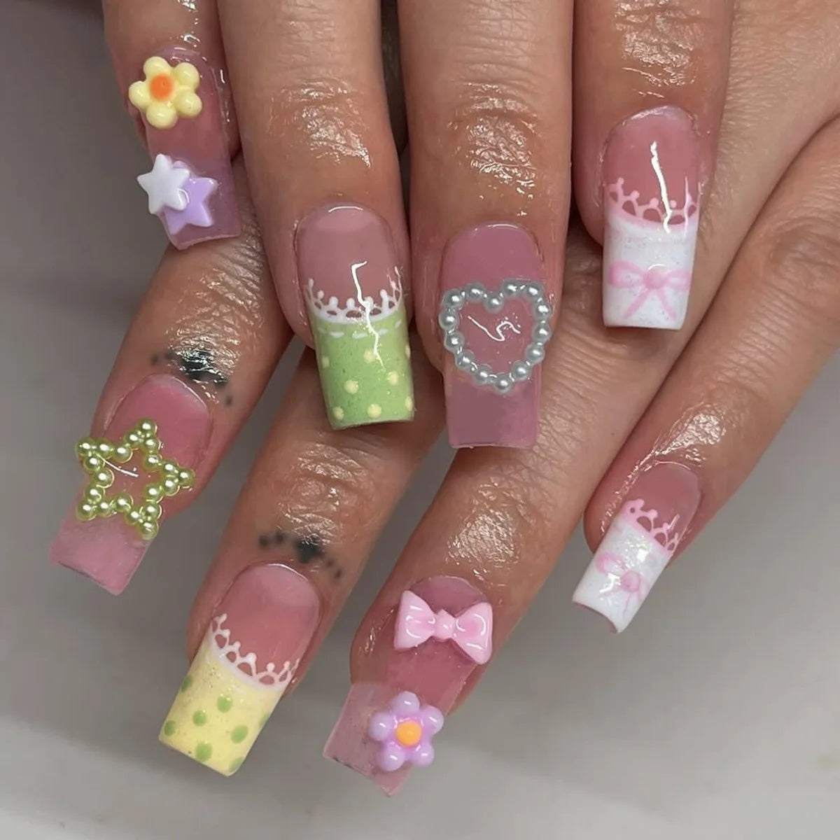 24pcs Y2K  Press On Nails