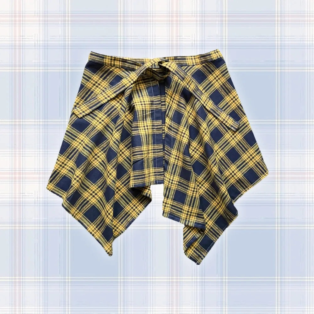 Checkered Hip Cover Scarf Belts