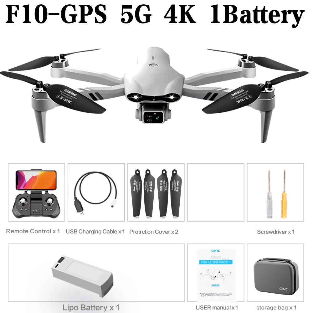 4DRC F10 RC Drone GPS 6K HD Dual Camera