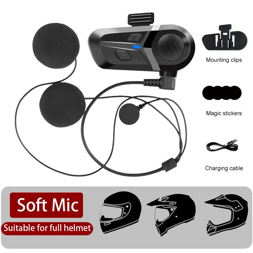 Bluetooth 5.3 Wireless Motorcycle Helmet Headset