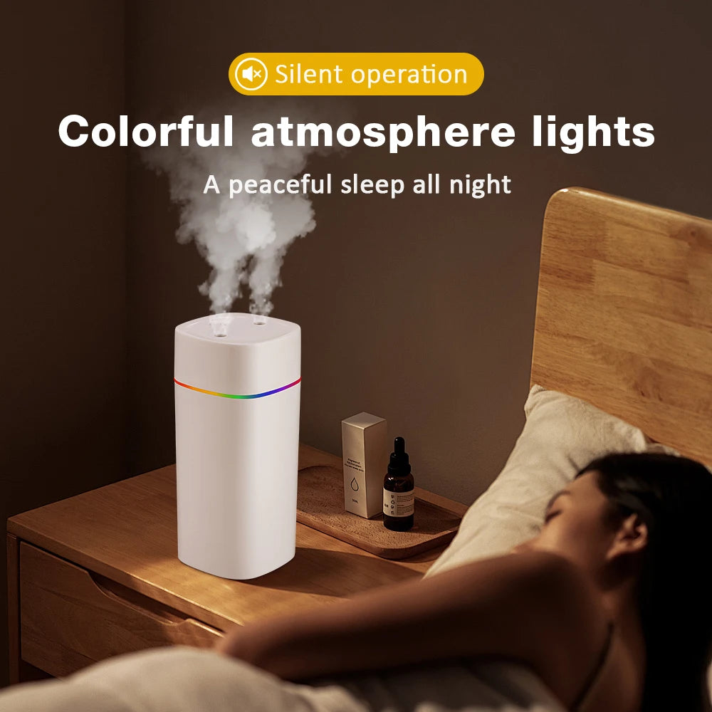 Air Humidifier Double Spray Port Essential Oil Aromatherapy Diffuser