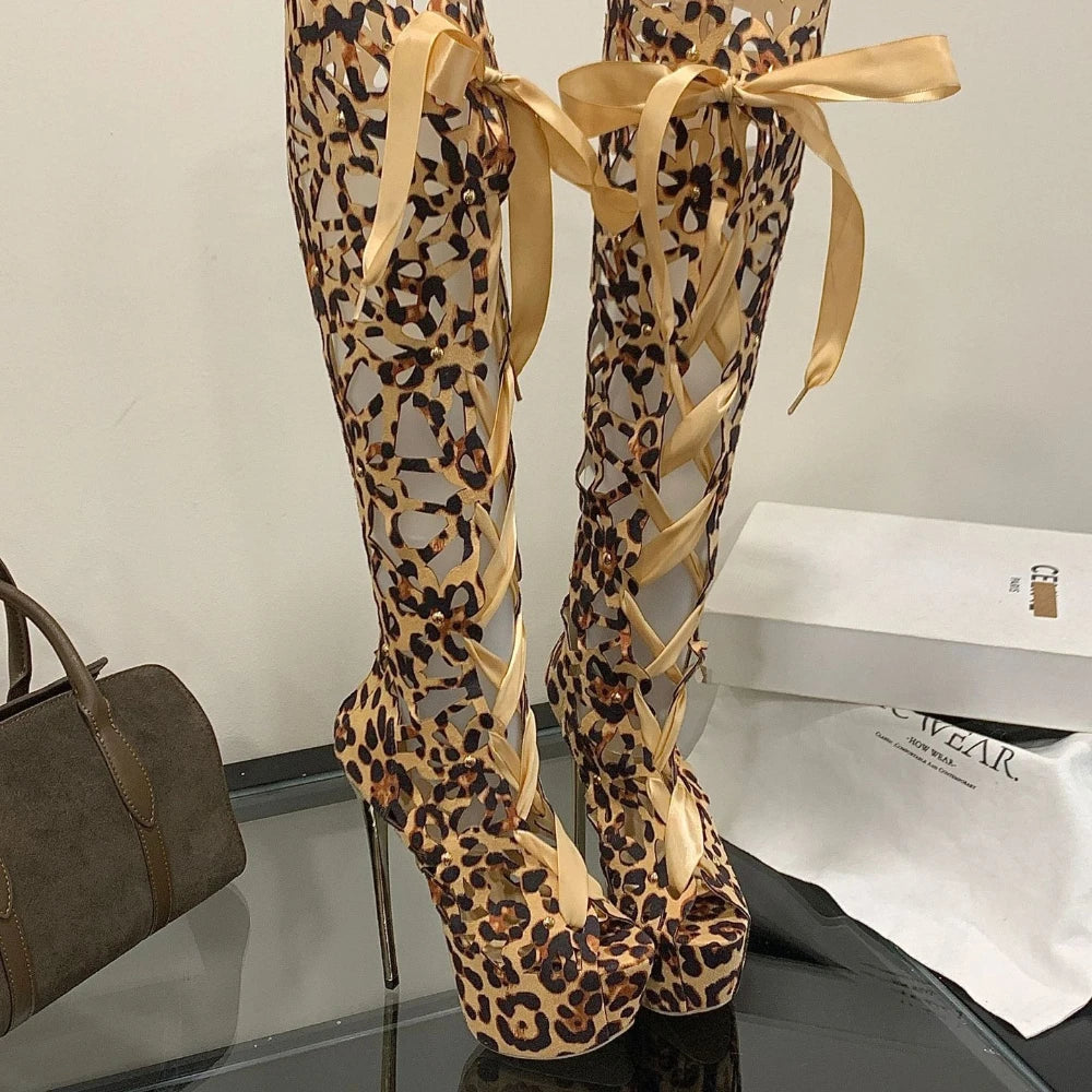 Hollow Out Over The Knee Boots