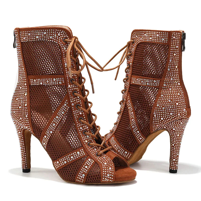 SWDZM Women Shiny Latin Jazz Dance Shoes