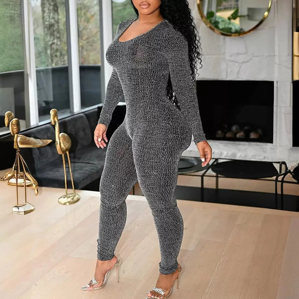 Allover Print Lace-up Side Plaid Print Lace-up Long Sleeve Bodysuit