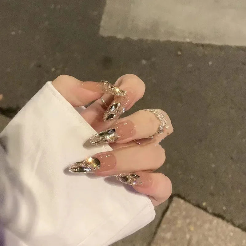 24Pcs French Gradient Ballet Press on Nails