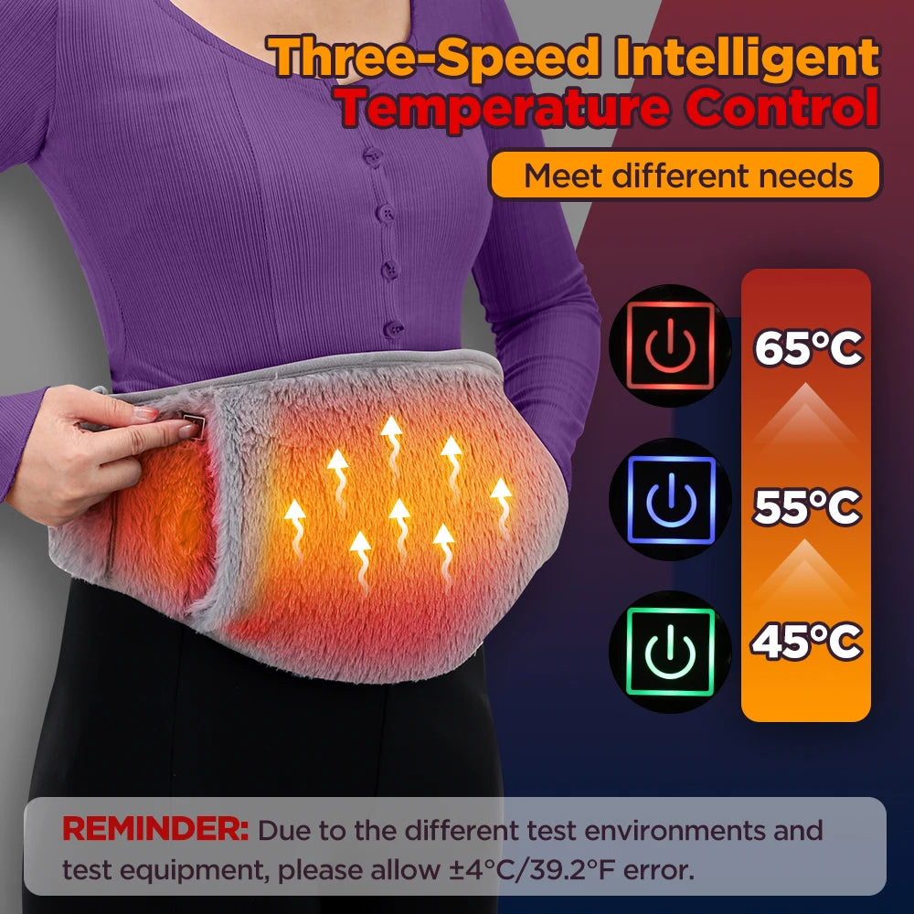 3 Levels Electric Graphene Heating Pad Cold-Proof Uterine Belt