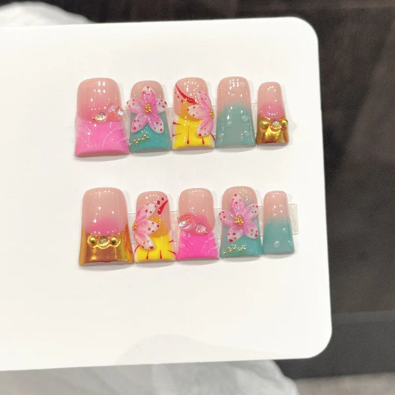 10pcs Ocean Style Duck Bill Press on Nails