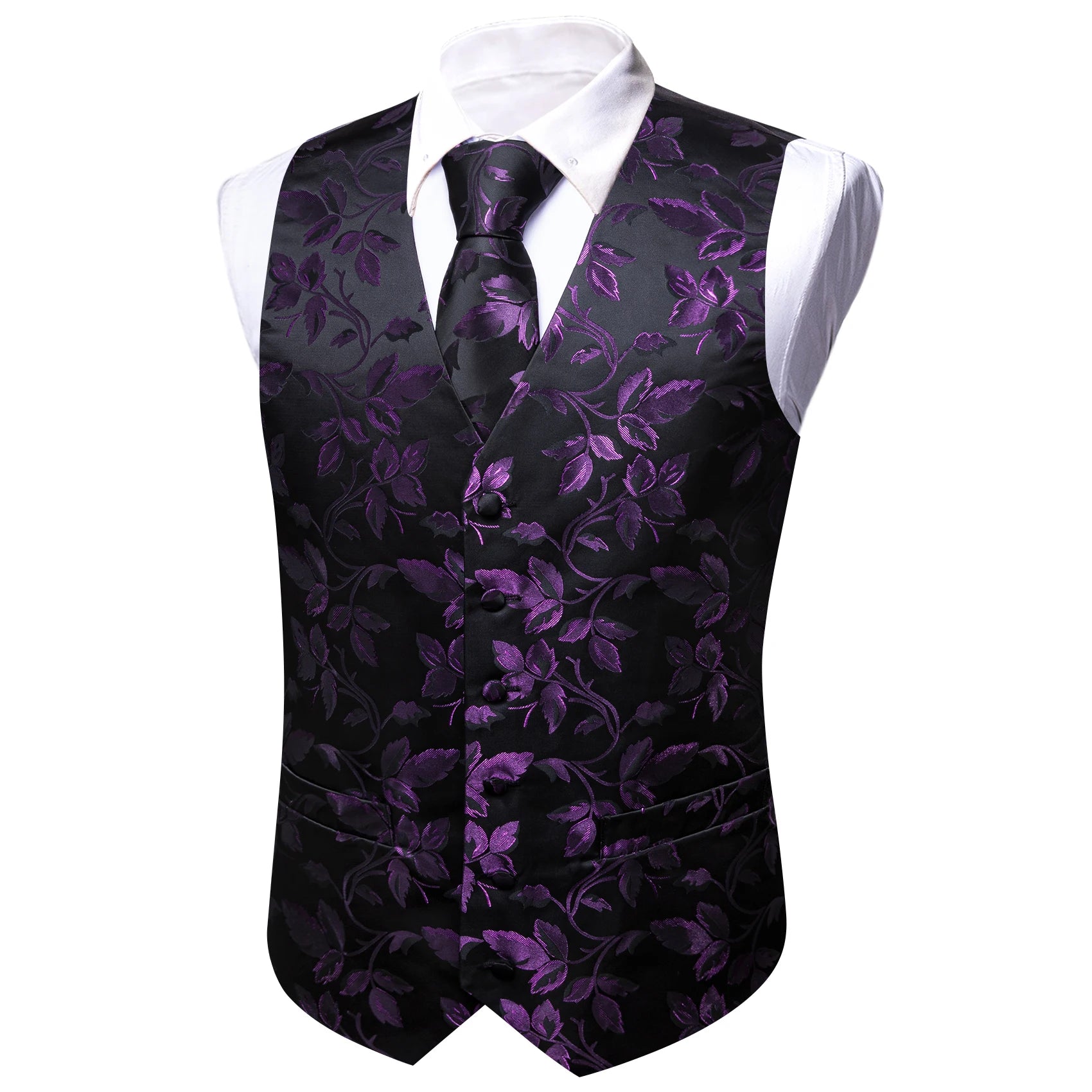 Men Vest Tie Hanky Cufflinks Set