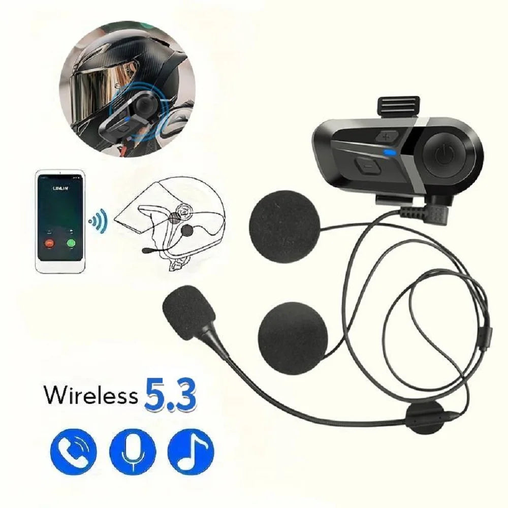 Waterproof Motorcycle Helmet Headset Wireless Hands-free Call Phone Earphone
