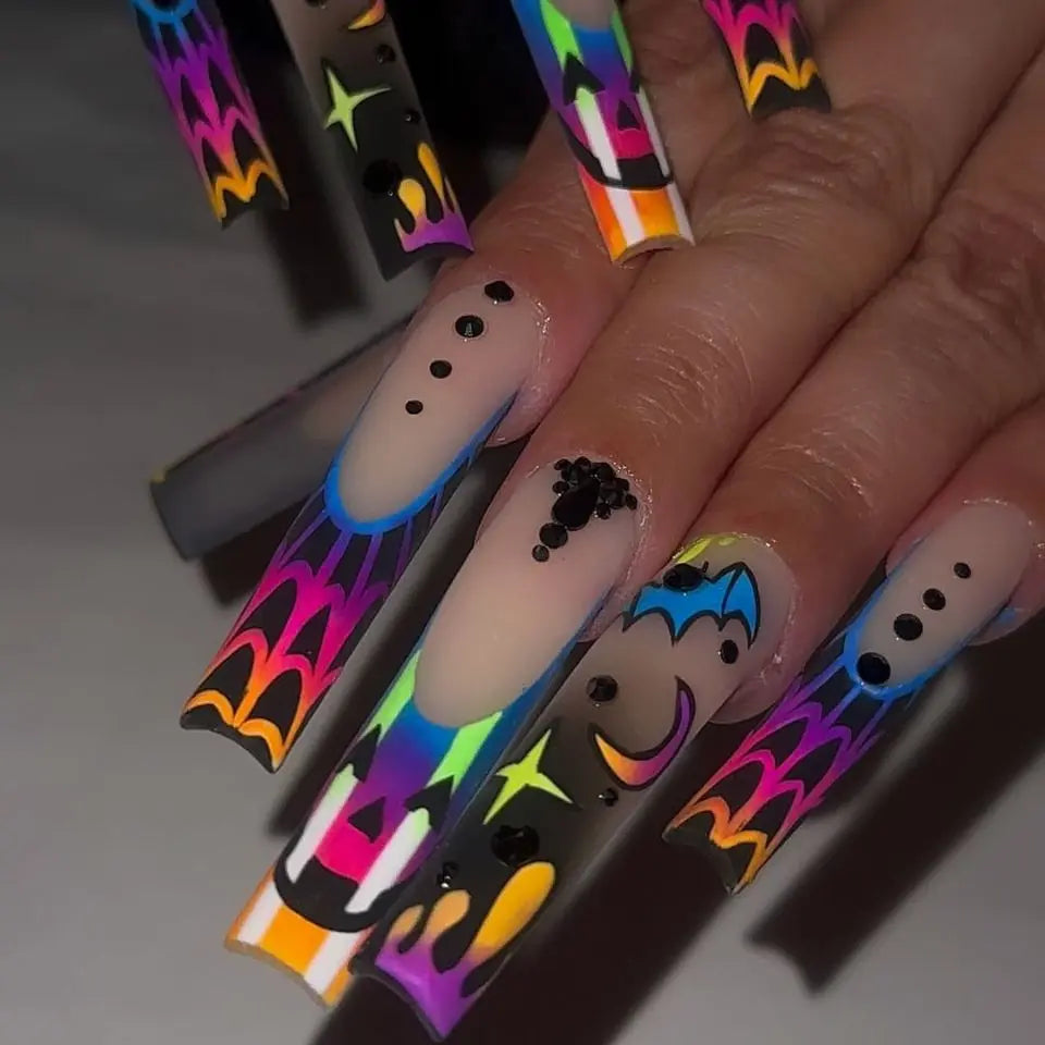 24pcs Glitter Pink Sequins Press on Nails