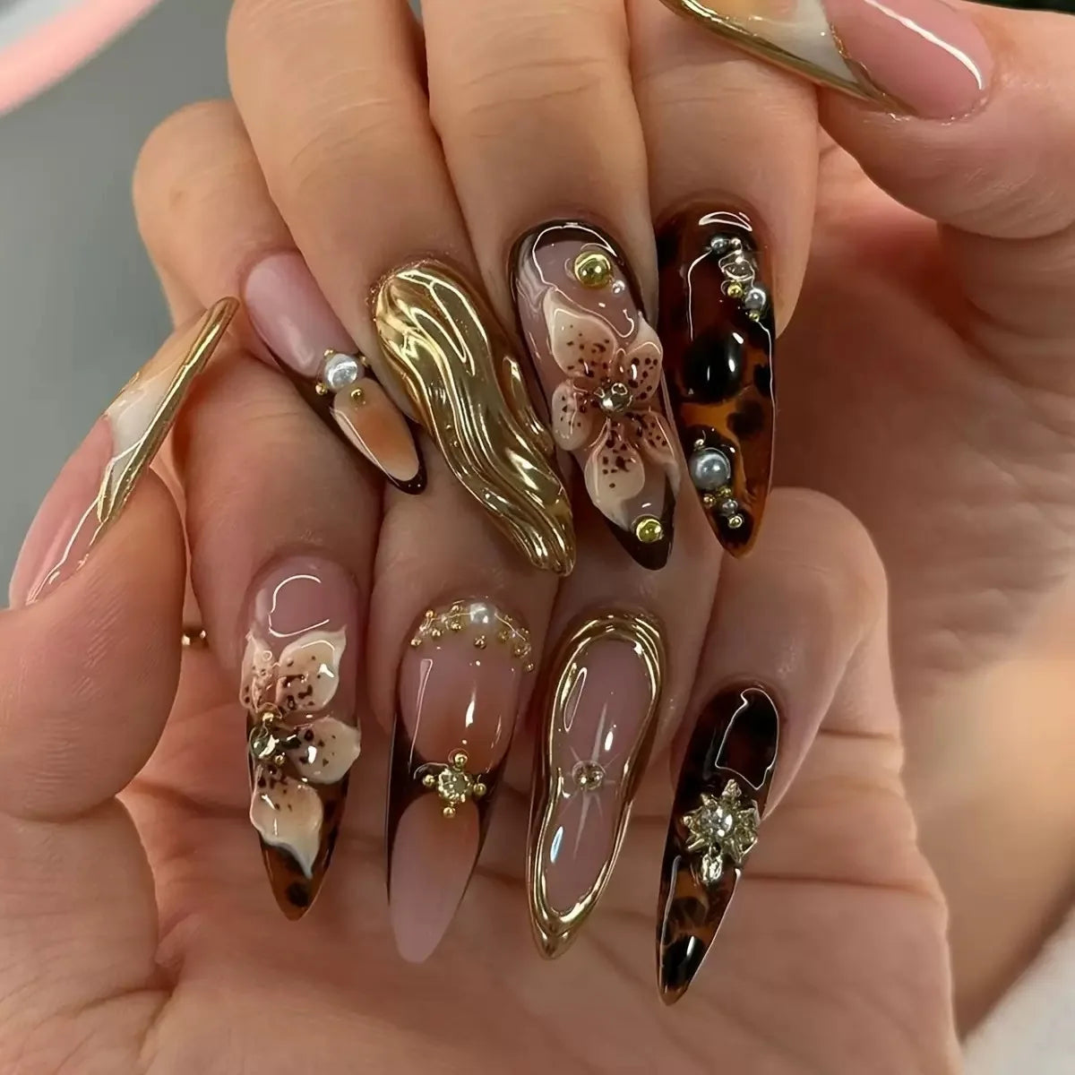 24Pcs Long Stiletto Press on Nails