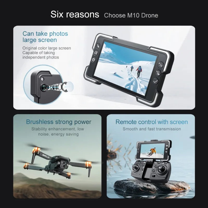 M10 Rc Drone 8K Professional HD Dual Camera With Screen