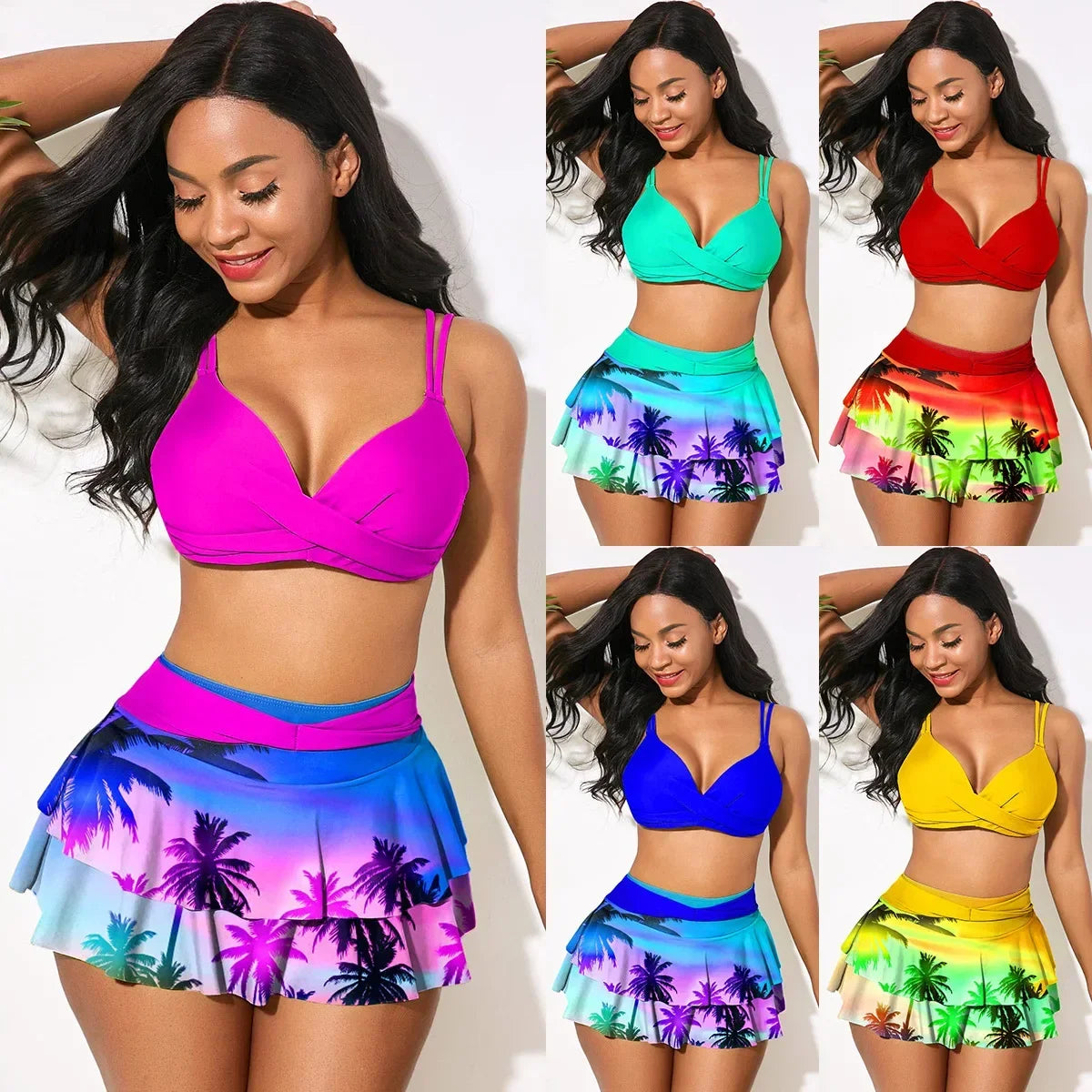 Push Up Hollow Out Cross Bikini Set