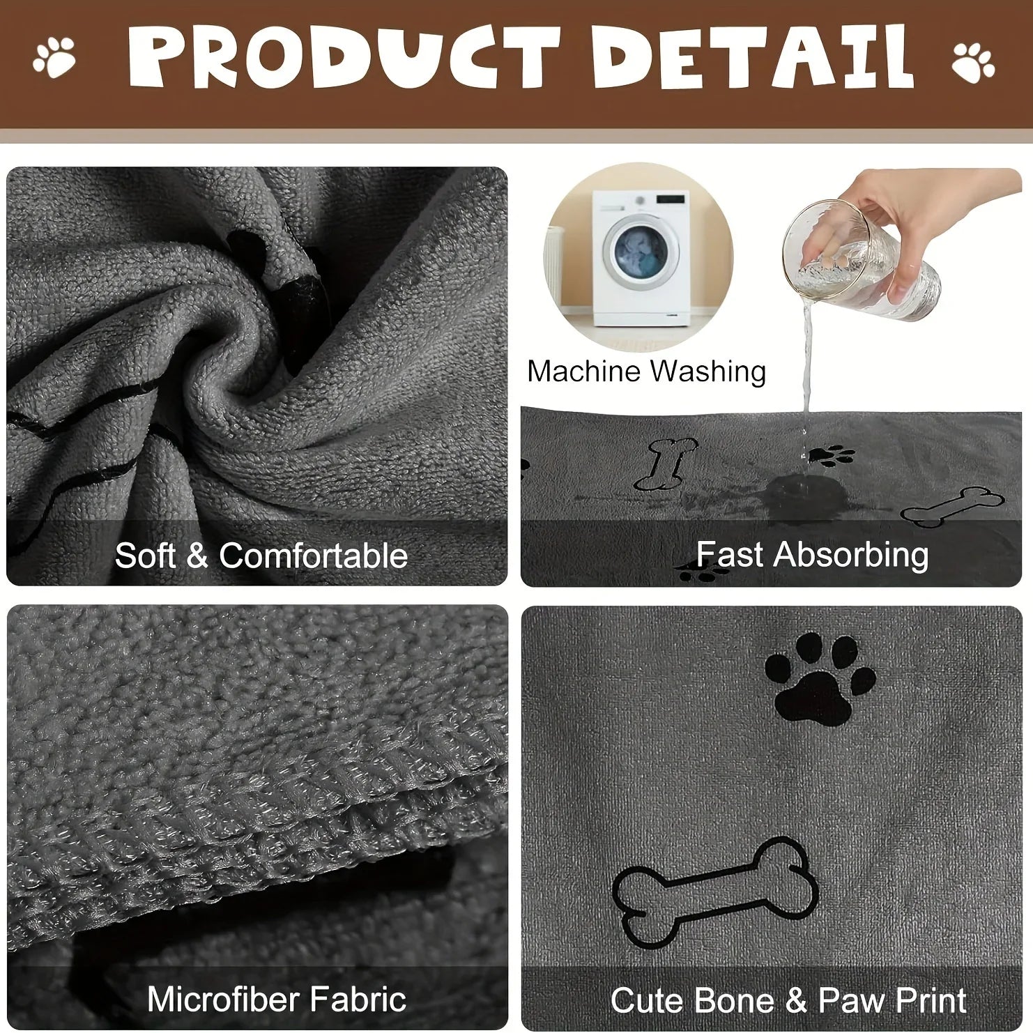 Quick-Drying Microfiber Dog Towels