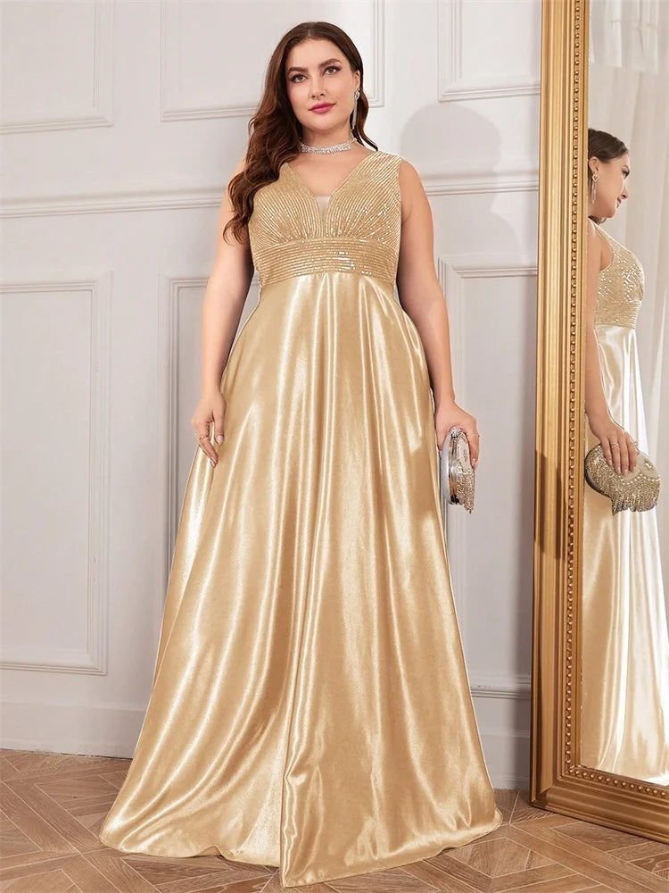 Plus Size Sequin Evening Dress