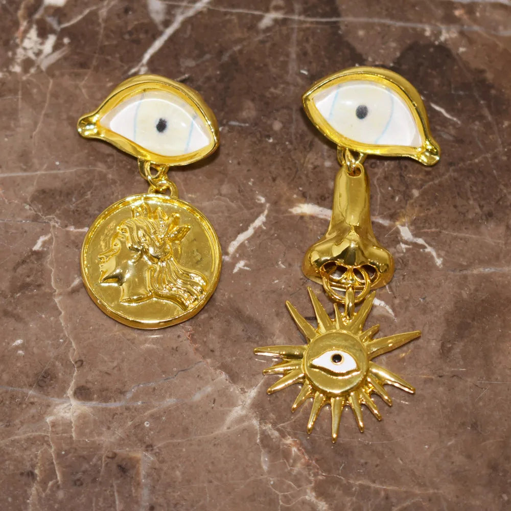Baroque Style Vintage Big Eye Dangle Earrings