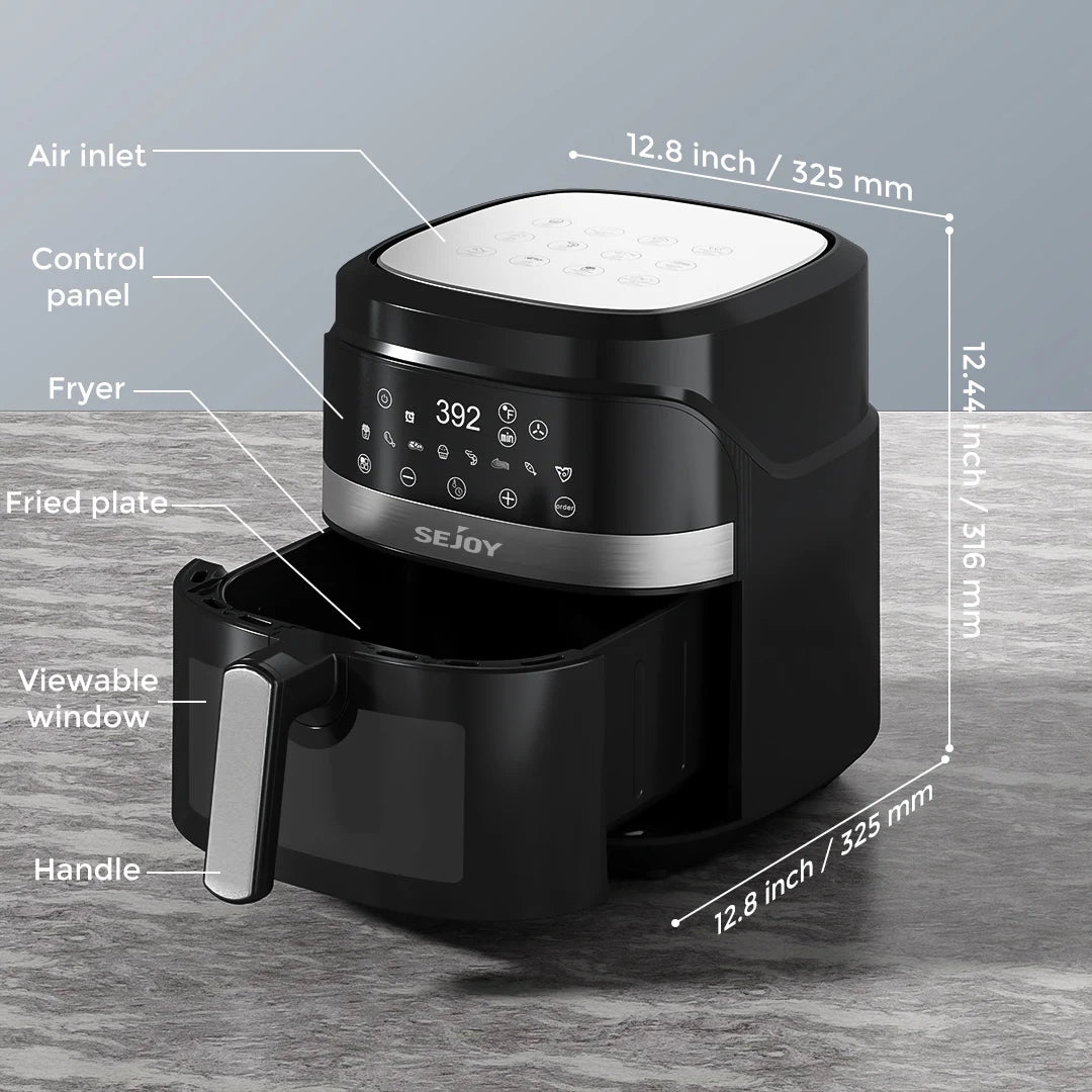 Sejoy Air Fryer 8-in-1,6 Quart Electric Hot Fryer Oven
