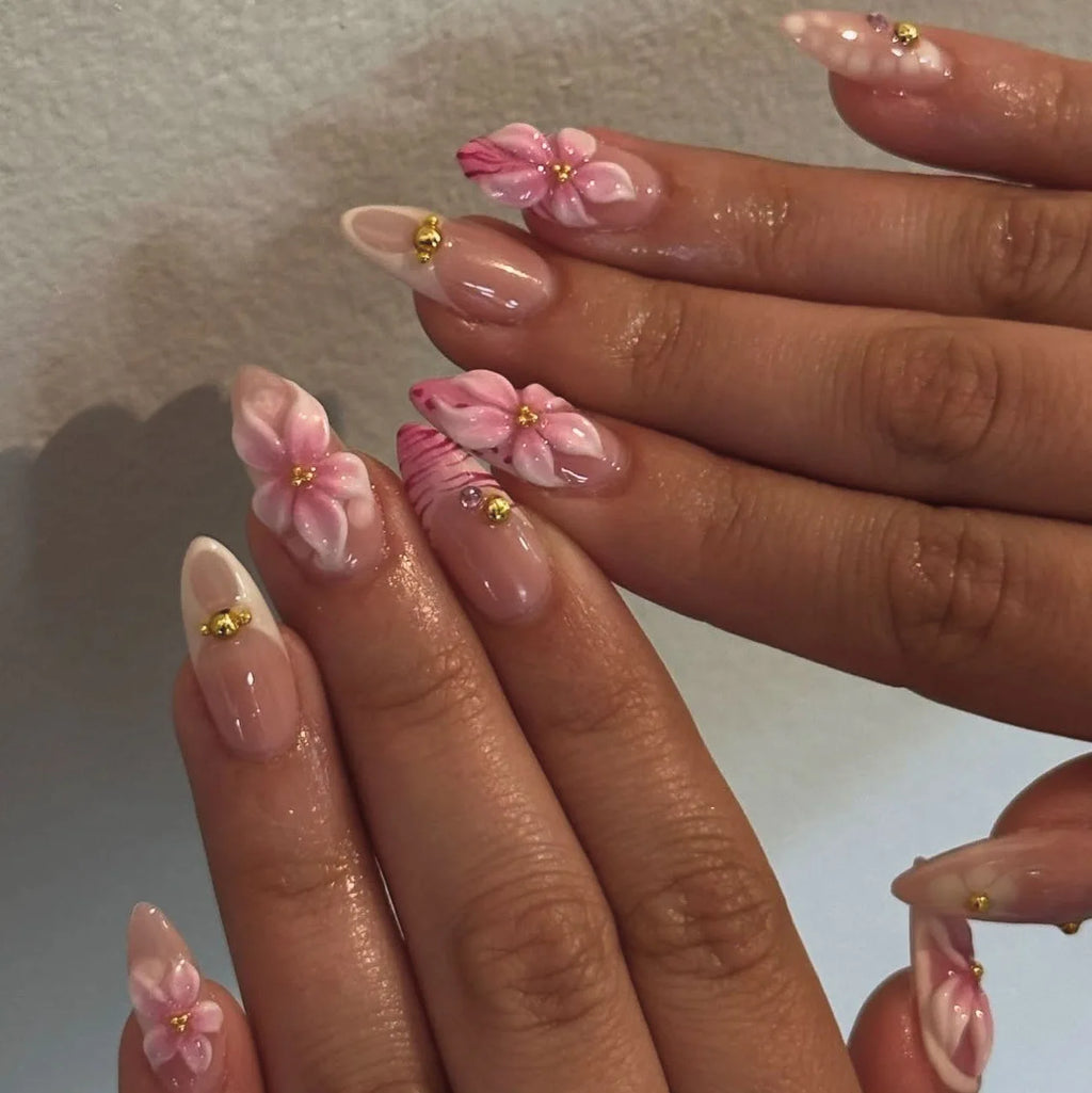 24pcs French Almond Press on Nails