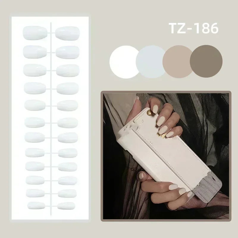 24Pc Long Coffin Press on Nails