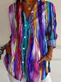 Plus Size Women's Colorful Tie Dye Print Button Down Shirt