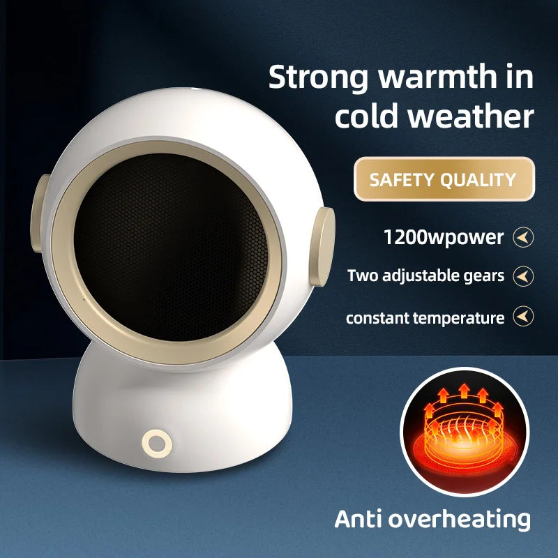 1200W Electric Heater Portable Desktop Fan Heater