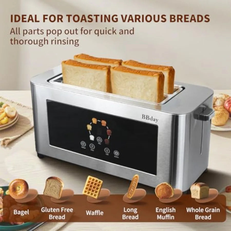 4-Slice Touch Screen Smart Toaster with LCD Display