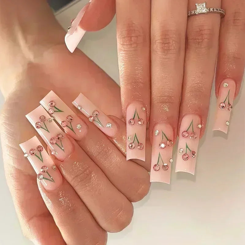 24Pc Long Coffin Press on Nails
