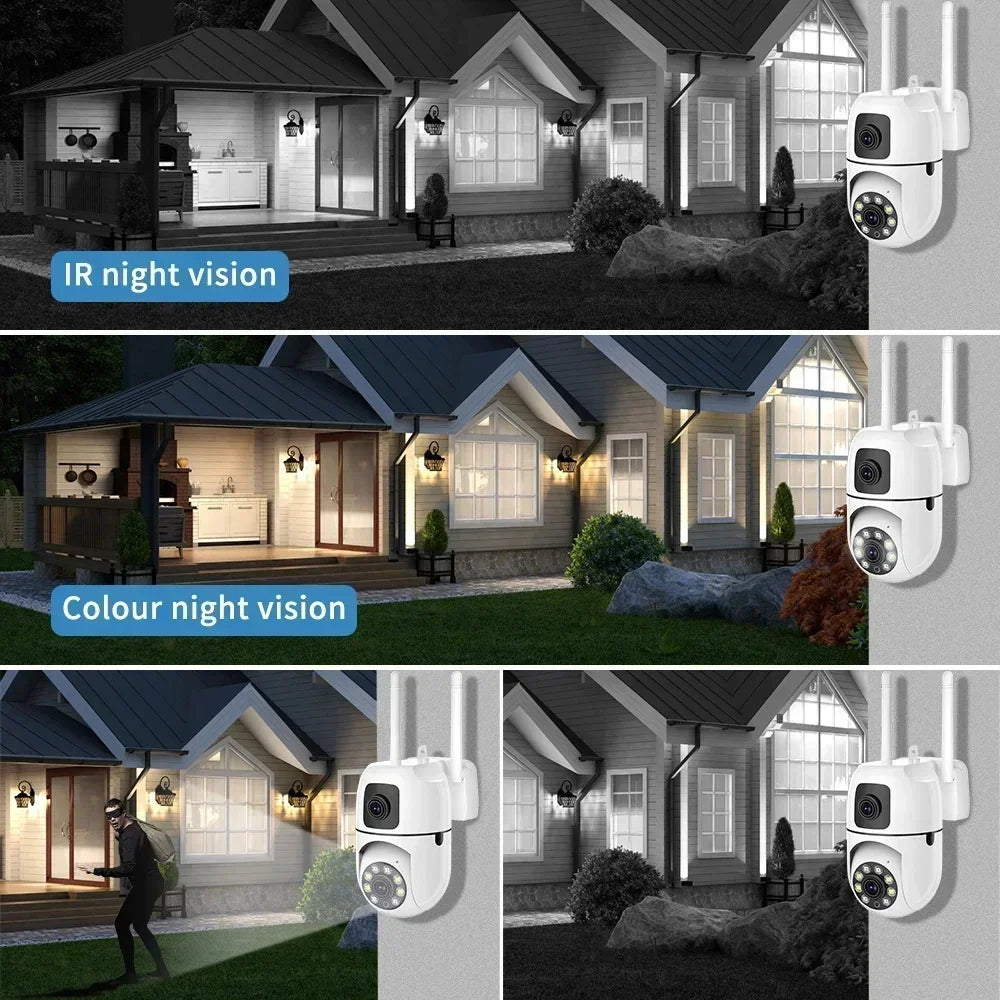 8MP Wifi Camera Dual Lens Security Wireless Outdoor Camera