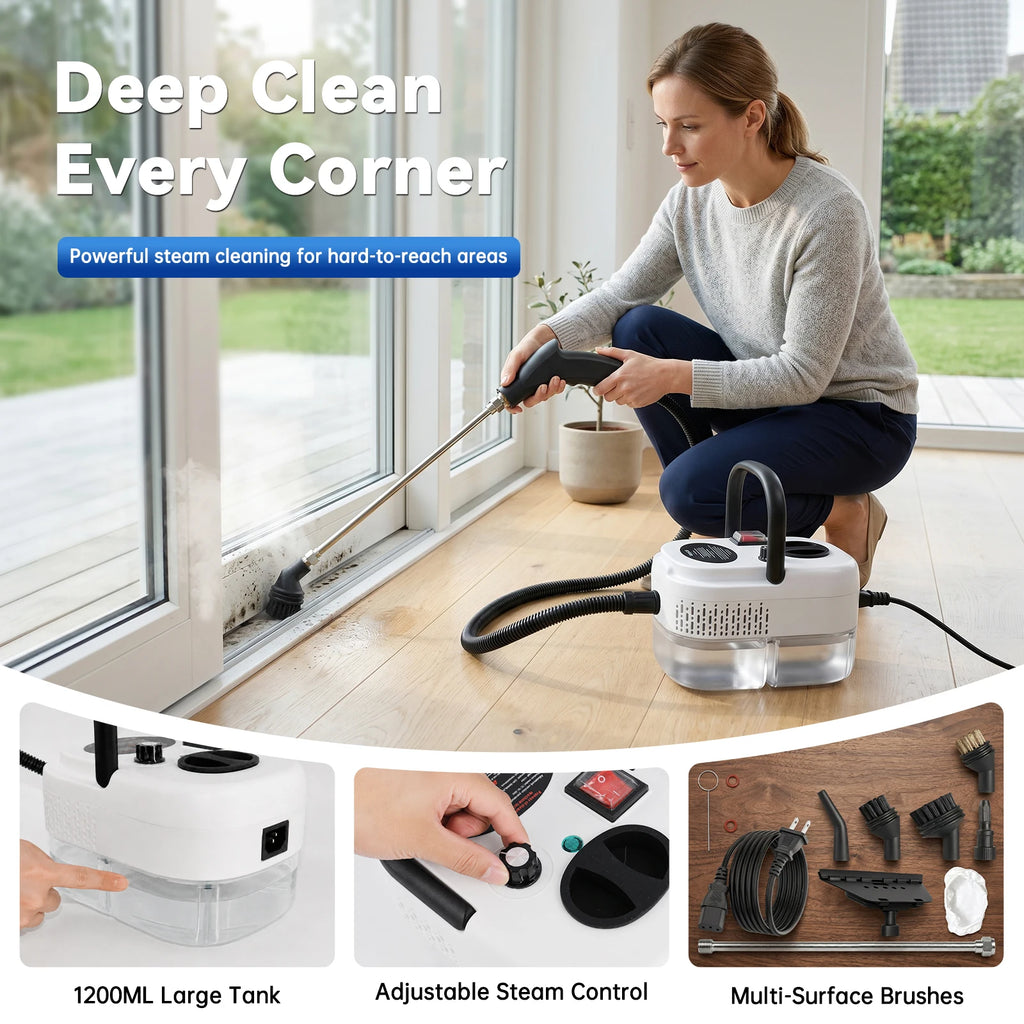 110V Portable Handheld Steam Cleaning Machine With Multiple Accessories