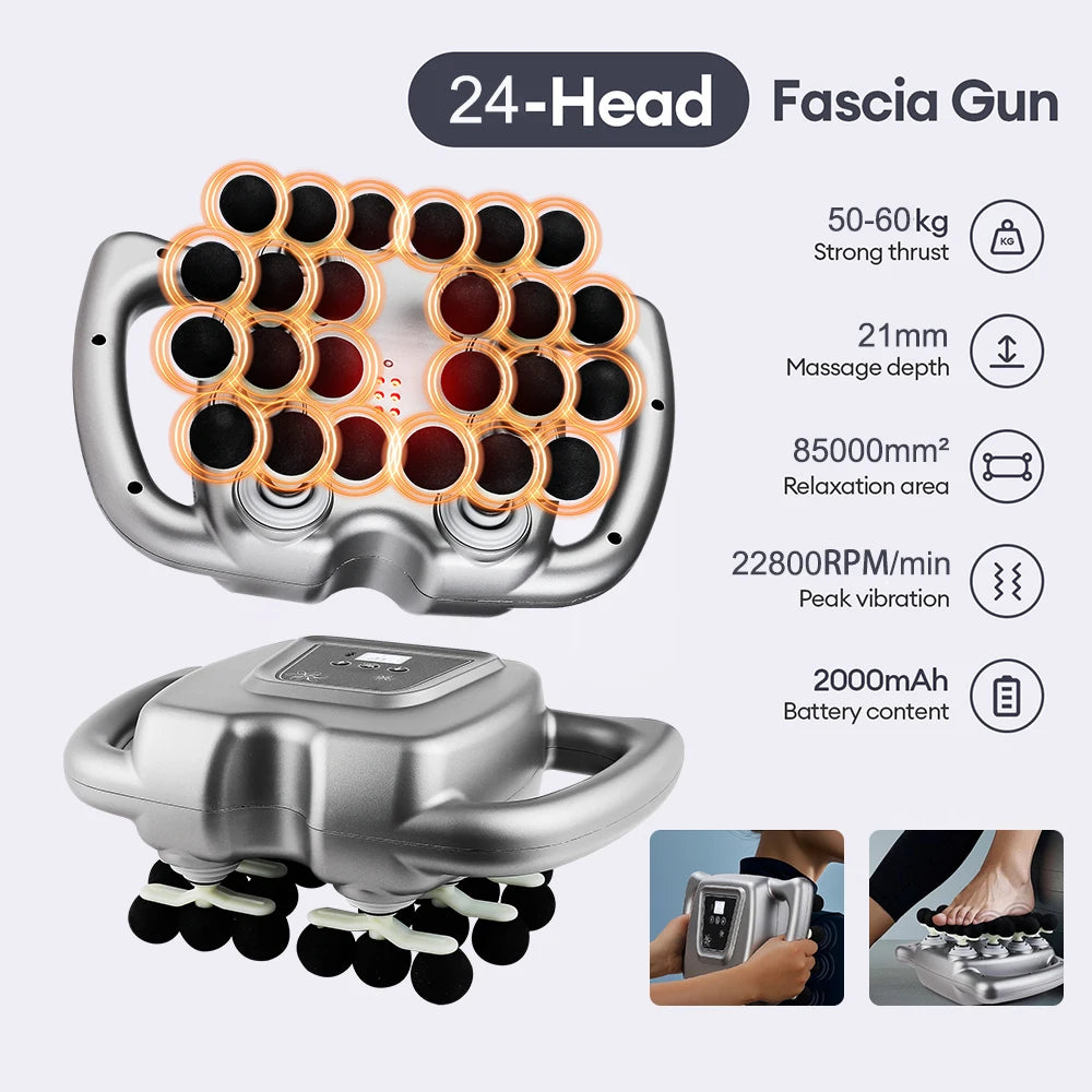 24-Head Fascia 9 Modes High Frequency Vibration Body Massager
