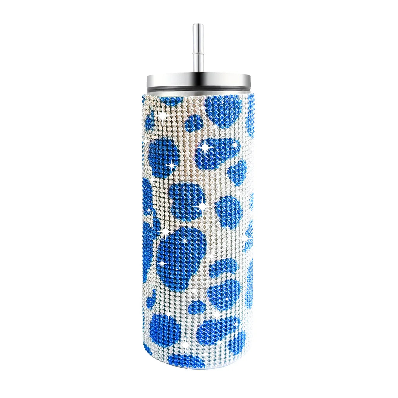Diamond Stainless Steel Tumbler with Straw
