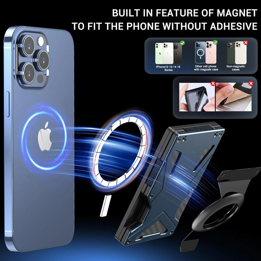 MagSafe-Metal Card Holder with AirTag Holder, RFID Blocking