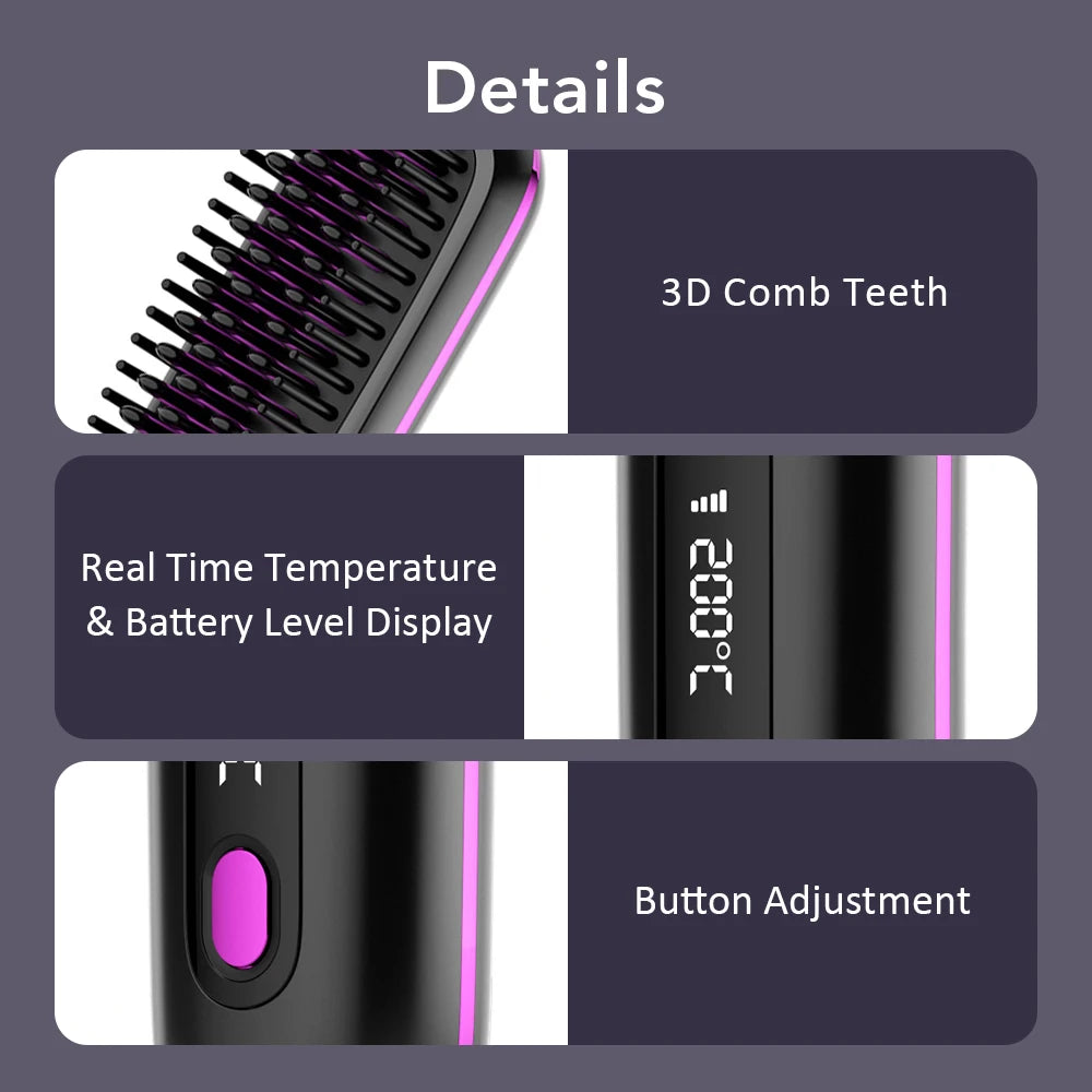 Cordless Hair Straightener Brush