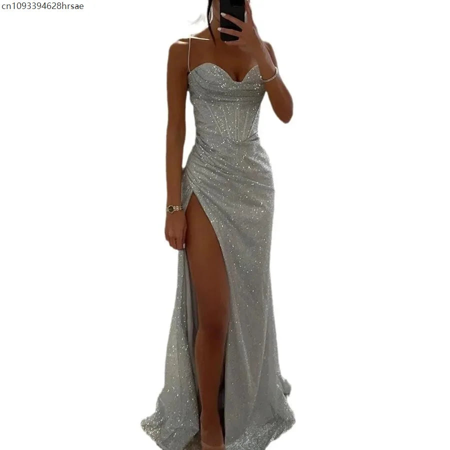 Sexy Off-shoulder Elegant Sequin Gown