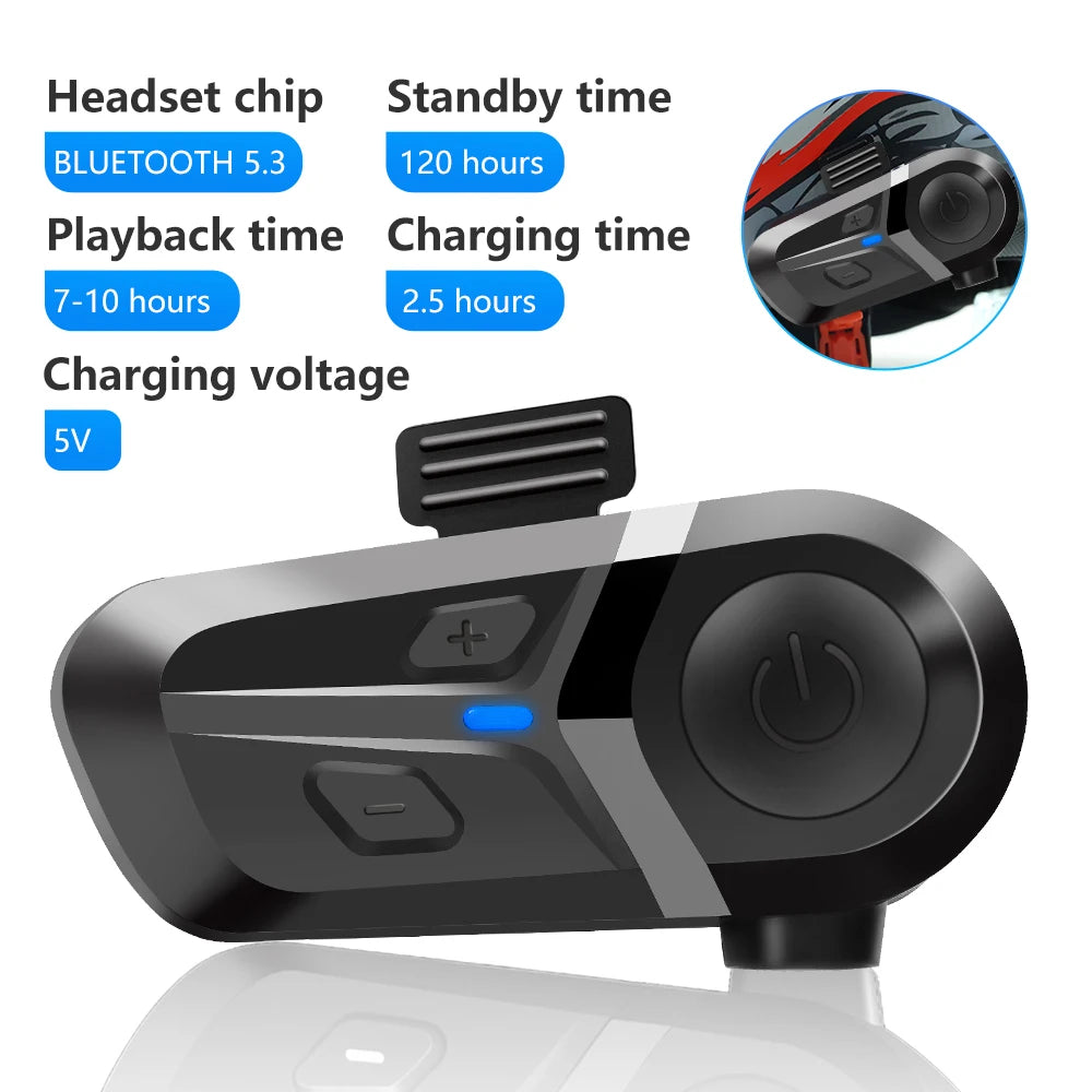 Waterproof Motorcycle Helmet Headset Wireless Hands-free Call Phone Earphone