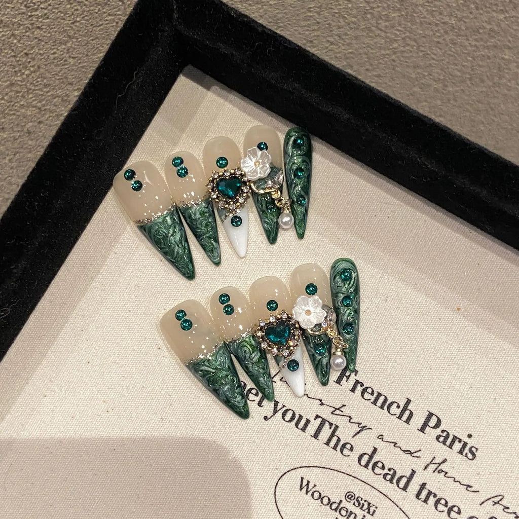 Long Stiletto Press on Fake Nails