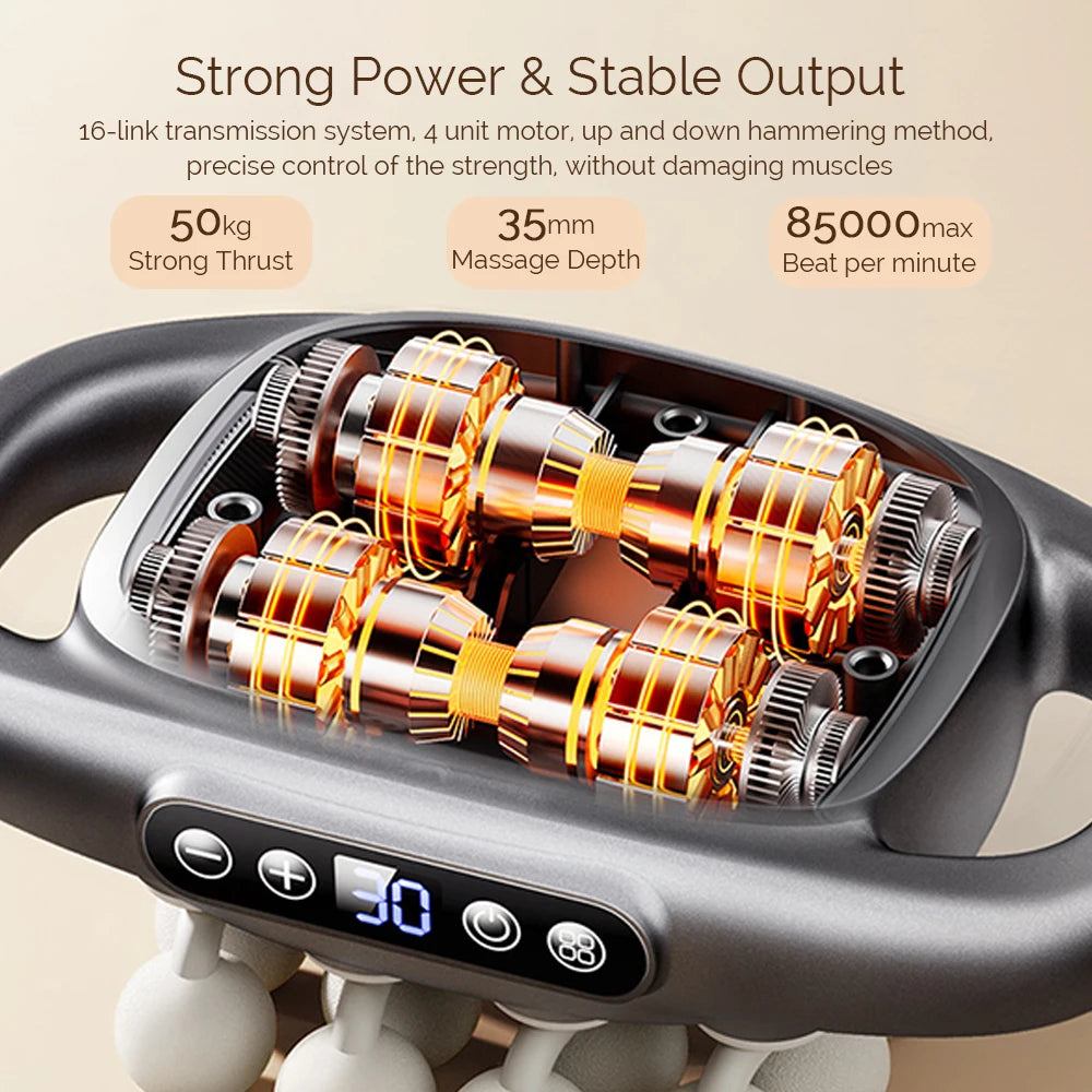 16-Head Fascia High-Frequency Vibration Body Massage Gun