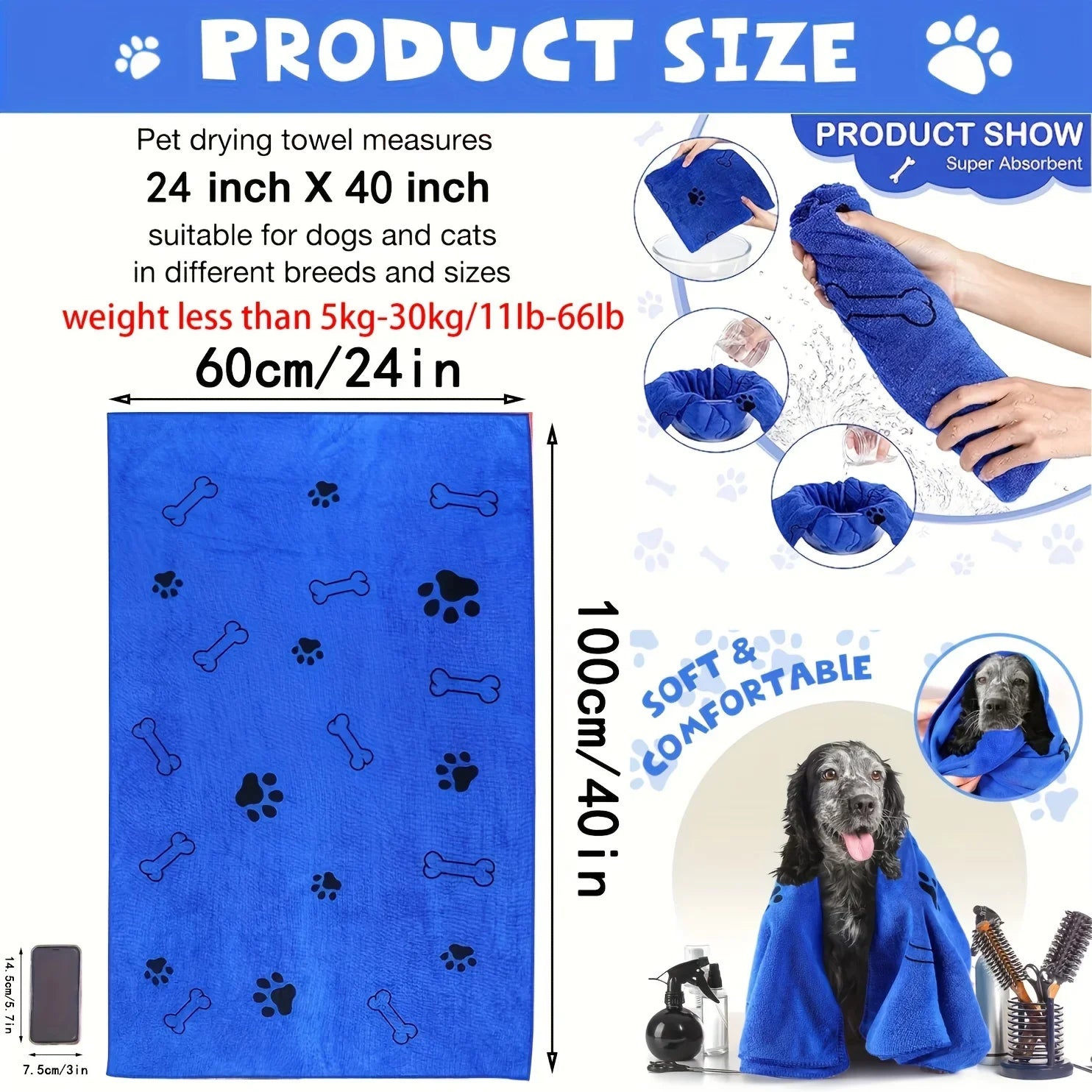 Quick-Drying Microfiber Dog Towels